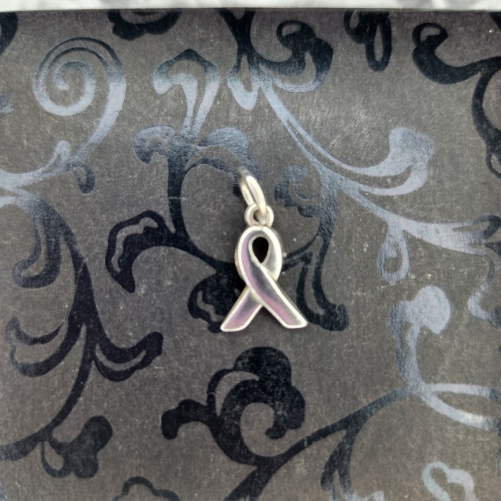 .925 cancer ribbon pendant